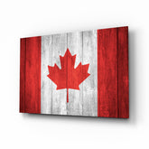 Flag of Canada Glass Wall Art.